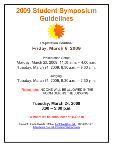 2009 Student Symposium Guidelines  Friday, March 6, 2009