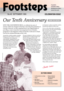 Footsteps Our Tenth Anniversary CELEBRATION ISSUE No.40 SEPTEMBER 1999