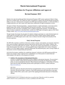Marist International Programs Guidelines for Program Affiliations and Approval  Revised Summer 2012