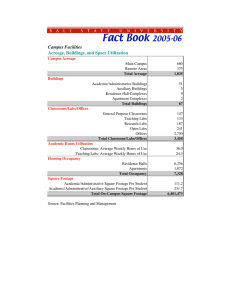 Fact Book 2005-06 Campus Facilities Acreage, Buildings, and Space Utilization