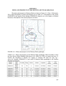 The mines and prospects in Montoya Butte are shown in... 2011). Brief descriptions of mines and prospects are in Table... APPENDIX 1