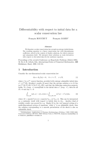 Differentiability with respect to initial data for a scalar conservation law
