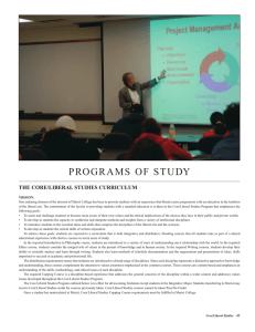 PrOgraMS  Of  STudy The Core/liberal STudieS CurriCulum