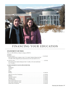 FINANCING YOUR  EDUCATION STATEMENT OF FEES