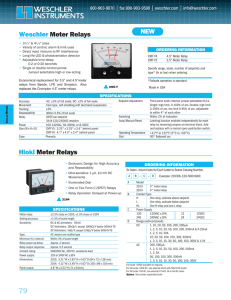 Hioki Meter Relays ORDERING INFORMATION