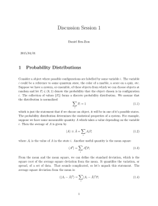 Discussion Session 1 1 Probability Distributions