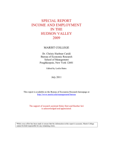 SPECIAL REPORT INCOME AND EMPLOYMENT IN THE HUDSON VALLEY
