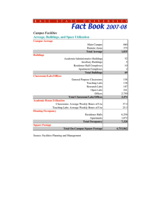 Fact Book 2007-08 Campus Facilities Acreage, Buildings, and Space Utilization