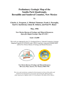 Preliminary Geologic Map of the Sandia Park Quadrangle,