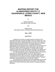MAPPING REPORT FOR ALAMOGORDO SOUTH 7.5’ QUADRANGLE, OTERO COUNTY, NEW MEXICO