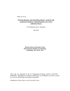 Flowing plasmas and absorbing objects: analytic and collection theory