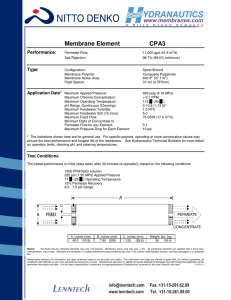Membrane Element CPA3 Performance: