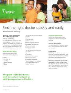 Find the right doctor quickly and easily DocFind Online Directory