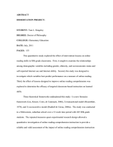 ABSTRACT DISSERTATION PROJECT:  STUDENT: