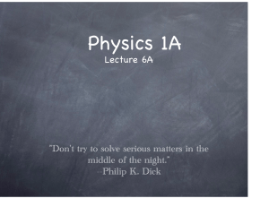 Physics 1A Lecture 6A &#34;Don't try to solve serious matters in the