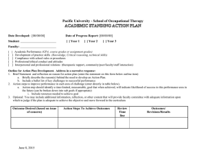 Pacific University - School of Occupational Therapy  Date Developed: