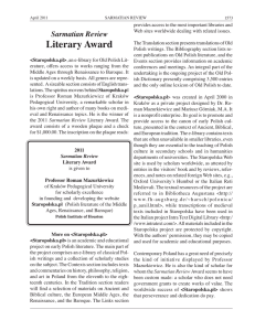 Literary Award Sarmatian Review