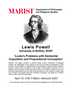 Lewis Powell Locke's Problems with Sentential Copulation and Propositional Conception