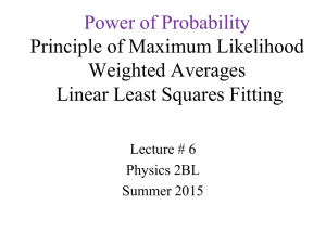 Power of Probability  Principle of Maximum Likelihood Weighted Averages