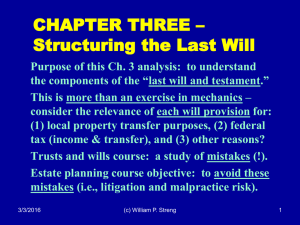 CHAPTER THREE – Structuring the Last Will