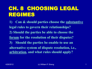 CH. 8  CHOOSING LEGAL REGIMES
