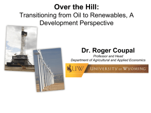 Over the Hill: Transitioning from Oil to Renewables, A Development Perspective
