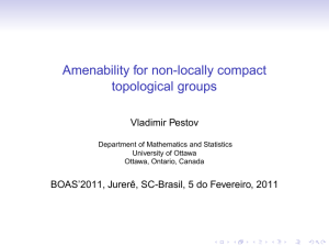 Amenability for non-locally compact topological groups Vladimir Pestov