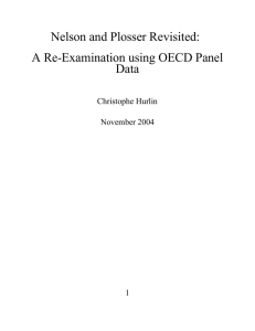 Nelson and Plosser Revisited: A Re-Examination using OECD Panel Data Christophe Hurlin