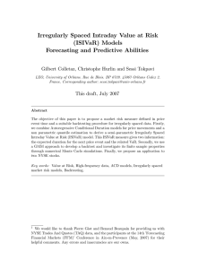 Irregularly Spaced Intraday Value at Risk (ISIVaR) Models Forecasting and Predictive Abilities