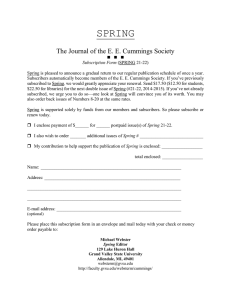 SPRING  The Journal of the E. E. Cummings Society