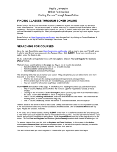 Pacific University Online Registration Finding Classes Through BoxerOnline FINDING CLASSES THROUGH BOXER ONLINE
