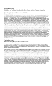 Pacific University  Guidelines for Technical Standards for Entry-Level Athletic Training Education