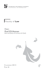 Faculty of Dean: Law Prof CS Human