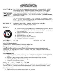AmeriCorps*VISTA Position Academic Service-Learning Center Grand Rapids Community College