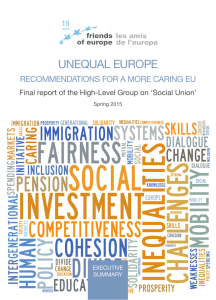 UNEQUAL EUROPE RECOMMENDATIONS FOR A MORE CARING EU EXECUTIVE