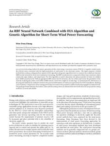 Research Article An RBF Neural Network Combined with OLS Algorithm and