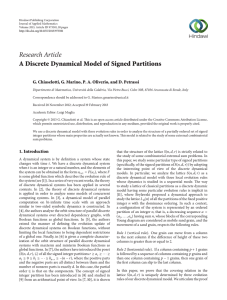 Research Article A Discrete Dynamical Model of Signed Partitions