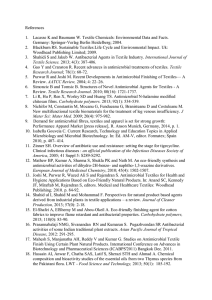References  1.  Lacasse K and Baumann W. Textile Chemicals: Environmental... Germany: Springer-Verlag Berlin Heidelberg; 2004.