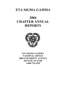 ETA SIGMA GAMMA  2004 CHAPTER ANNUAL