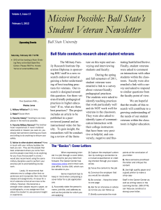 Ball State conducts research about student veterans