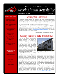Greek Alumni Newsletter  B S