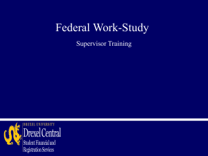 Federal Work-Study Supervisor Training