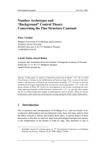 Number Archetypes and “Background” Control Theory Concerning the Fine Structure Constant