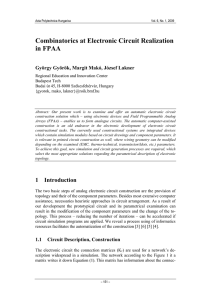 Combinatorics at Electronic Circuit Realization in FPAA