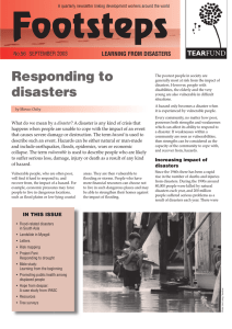 Footsteps Responding to LEARNING FROM DISASTERS No.56 SEPTEMBER 2003