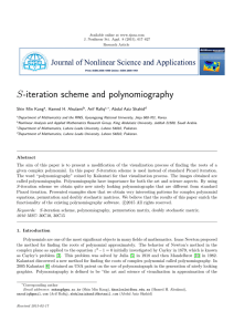 S -iteration scheme and polynomiography Shin Min Kang , Hamed H. Alsulami