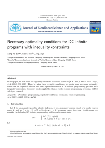 Necessary optimality conditions for DC infinite programs with inequality constraints Xiang-Kai Sun