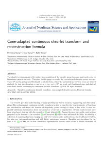 Cone-adapted continuous shearlet transform and reconstruction formula Devendra Kumar , Shiv Kumar