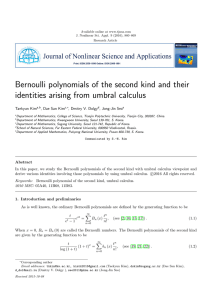 Bernoulli polynomials of the second kind and their Taekyun Kim