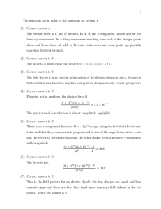 1 The solutions are in order of the questions for version... (1). Correct answer A